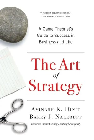 'The Art of Strategy' by Avinash K. Dixit & Barry J. Nalebuff - A guide to applying game theory principles for success in business decisions and life challenges.